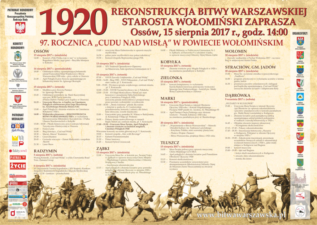 Burmistrz Wołomina zaprasza na obchody rocznicy &#8222;Cudu nad Wisłą&#8221;