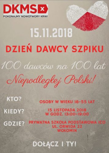 100 Dawców na 100 lat Niepodległości Polski