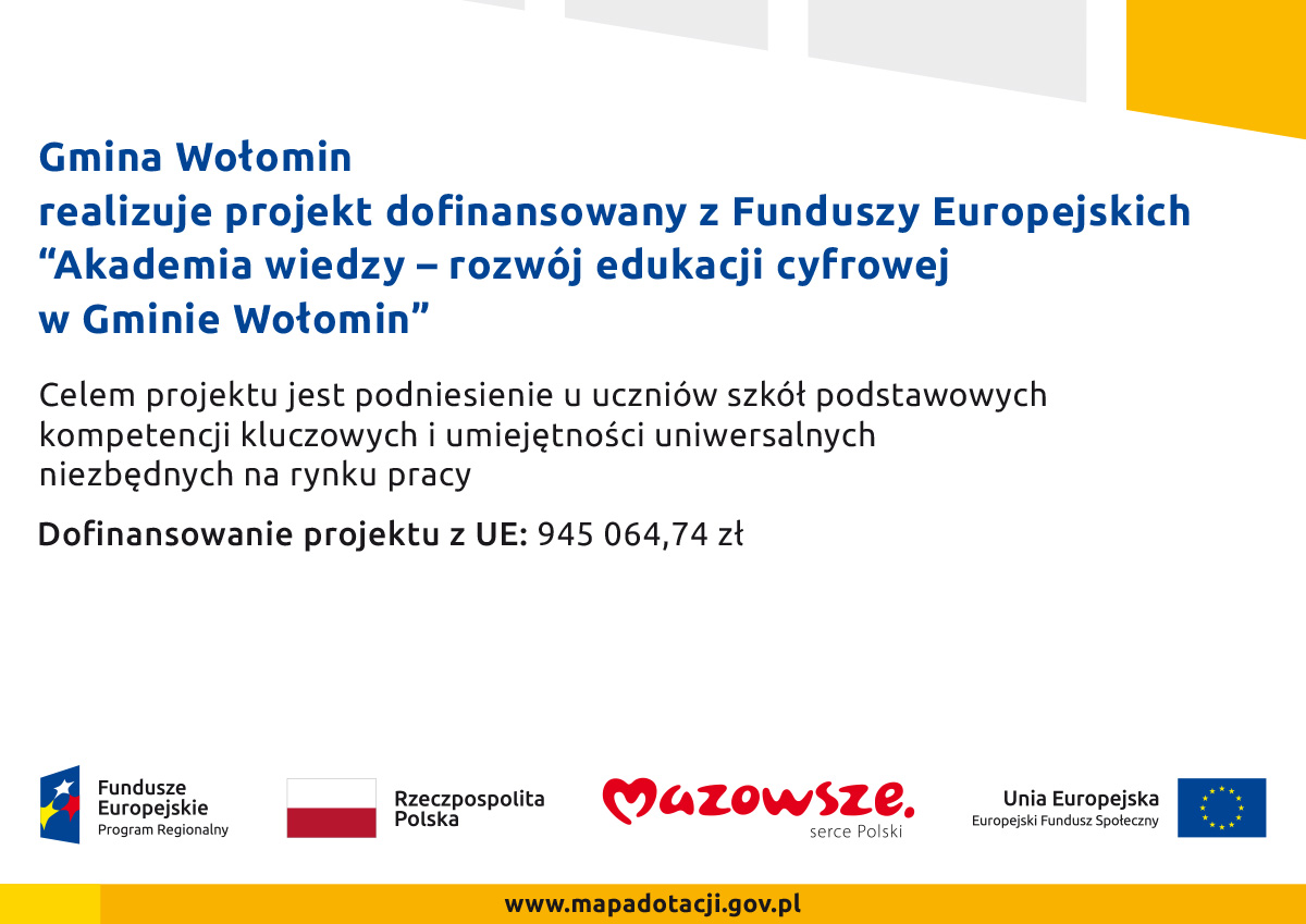 Akademia Wiedzy &#8211; rozwój edukacji cyfrowej w Gminie Wołomin
