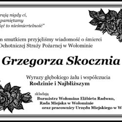 Kondolencje dla rodziny Grzegorza Skocznia