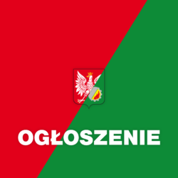 Ogłoszenie z herbem gminy Wołomin - ilustracja Zielono czerwona