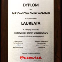 Dyplom Mazowieckie Barwy Wolontariatu