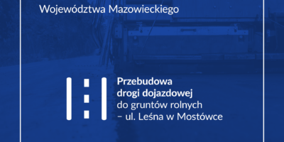 70 tys. zł dofinansowania na przebudowę ul. Leśnej w Mostówce Grafika na dofinansowanie przebudowy ul. Leśnej