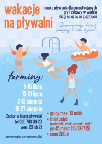 plakat wakacje na pływalni