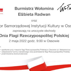 Zaproszenie na obchody Dnia Flagi RP w Ossowie