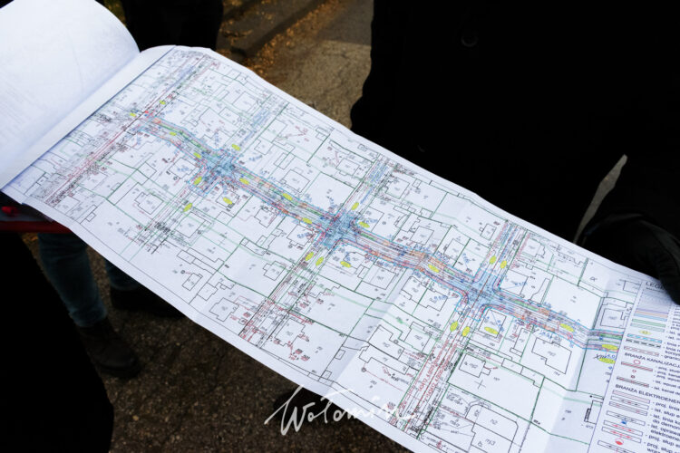 Zdjecie przedstawia plan ulicy Traugutta w Wołominie