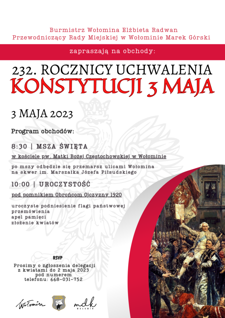 Plakat na uroczystości obchodów uchwalania Konstytucji 3 Maja 