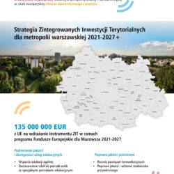Grafika dotycząca Strategii Zintegrowanych Inwestycji Terytorialnych dla metropolii warszawskiej 2021-2027+ pozytywnie zaopiniowana