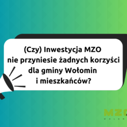 Grafika z napisem: MIT 4 (Czy) Inwestycja MZO nie przyniesie żadnych korzyści dla gminy Wołomin i mieszkańców