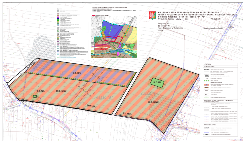 Wyłożenie do publicznego wglądu projektu mpzp terenu położonego w miejscowościach: Czarna, Helenów i Wołomin w Gminie Wołomin - ETAP III – część B i C wraz z prognozą oddziaływania na środowisko