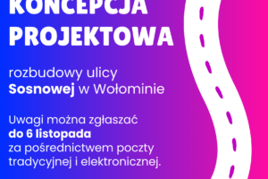 Koncepcja projektowa budowy ul. Sosnowej w Wołominie – podziel się opinią!