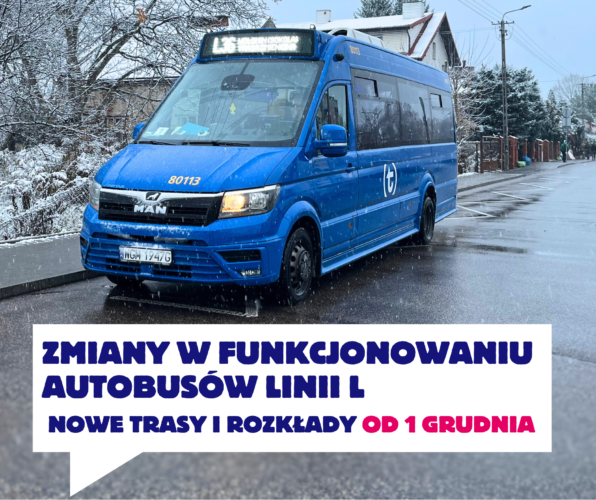 Zmiany w funkcjonowaniu autobusów linii L - nowe trasy i rozkłady od 1 grudnia