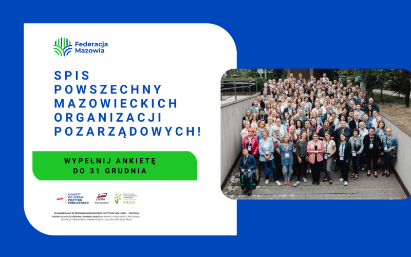 NGO, weź udział w spisie powszechnym mazowieckich organizacji