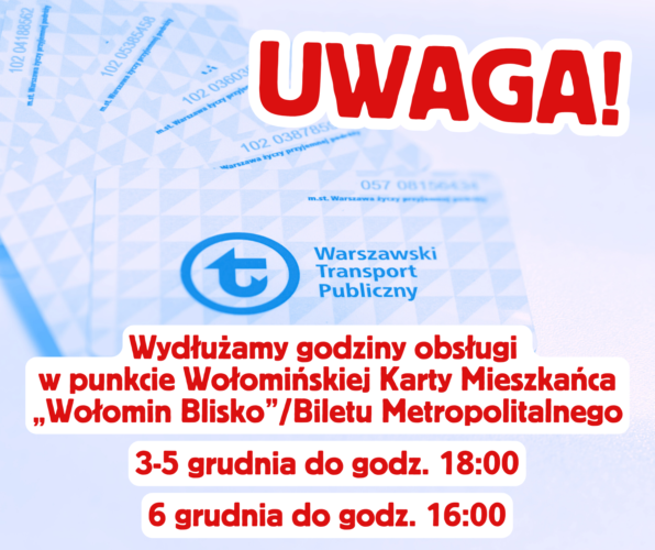 Wydłużamy godziny obsługi w punkcie Wołomińskiej Karty Mieszkańca „Wołomin Blisko”