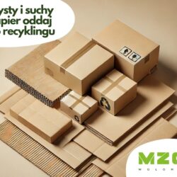 Grafika z napisem: Czysty i suchy papier oddaj do recyklingu