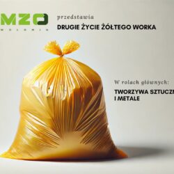 Grafika z napisem: Drugie życie żółtego worka