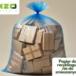 grafika z napisem: papier do recyklingu nie do zmieszanych