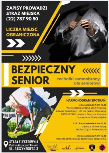 Zapraszamy na zajęcia „Bezpieczny Senior”!