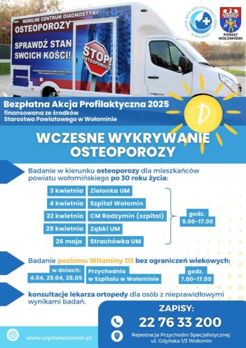 Bezpłatne badania w kierunku osteoporozy i poziomu witaminy D3