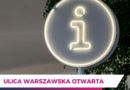 Grafika z napisem: Ulica Warszawska otwarta