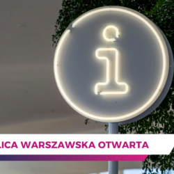 Grafika z napisem: Ulica Warszawska otwarta