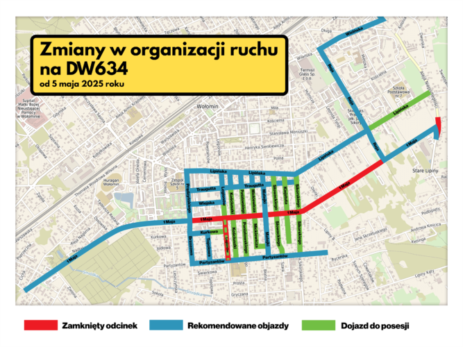Zmiany w organizacji ruchu na DW634