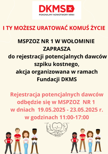 Rejestracja potencjalnych dawców szpiku kostnego w MSPZOZ 1