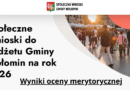Wyniki oceny merytorycznej Społecznych Wniosków 2026