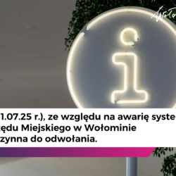Nieczynna kasa Urzędu Miejskiego w Wołominie