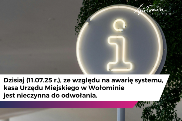 Nieczynna kasa Urzędu Miejskiego w Wołominie