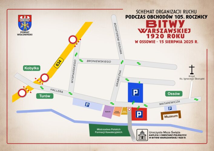 Mapa objazdy Ossów
