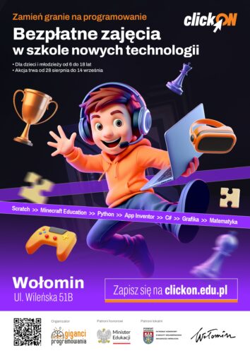 ClickON – zamień granie na programowanie! Giganci Programowania zapraszają na warsztaty!