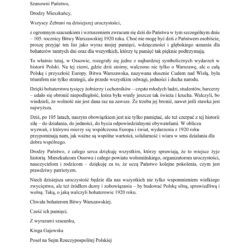Wyrazy pamięci i wdzięczności skierowane na uroczystość pod Tablicami Pomocy Narodów w Ossowie