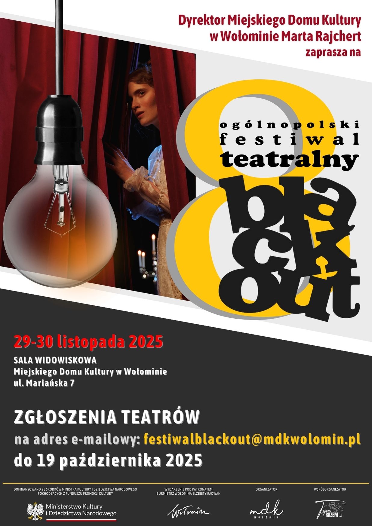 Plakat promujący Festiwal Teatralny Blackout