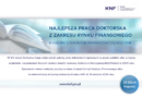XIV edycja Konkursu o Nagrodę Przewodniczącego KNF za najlepszą pracę doktorską