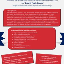 Szukasz wsparcia i nowych kompetencji? Dołącz do projektu „Rozwój Twoją Szansą”