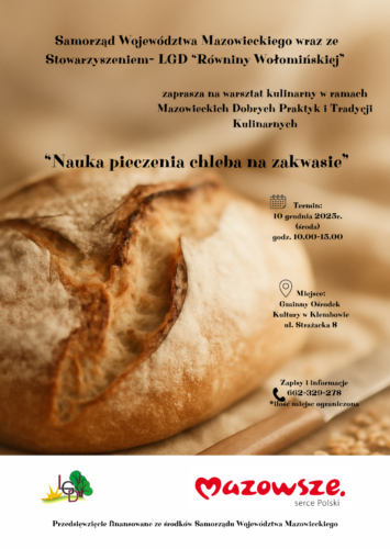 Bezpłatne warsztaty pieczenia chleba na zakwasie