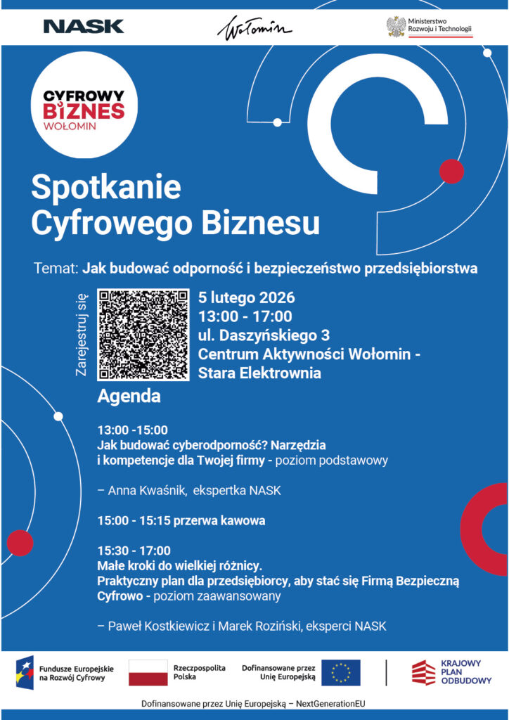 Spotkanie dla przedsiębiorc&oacute;w: jak budować cyberbezpieczeństwo firmy? Cyfrowy Biznes w Wołominie
