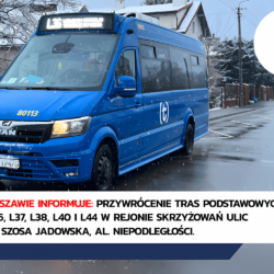 Przywrócenie tras podstawowych linii L35, L36, L37, L38, L40 i L44 od 17 stycznia 2026 r.