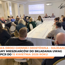 Koncepcja rozbudowy drogi gminnej (Mostówka – Majdan) – zbieramy uwagi do 15 kwietnia