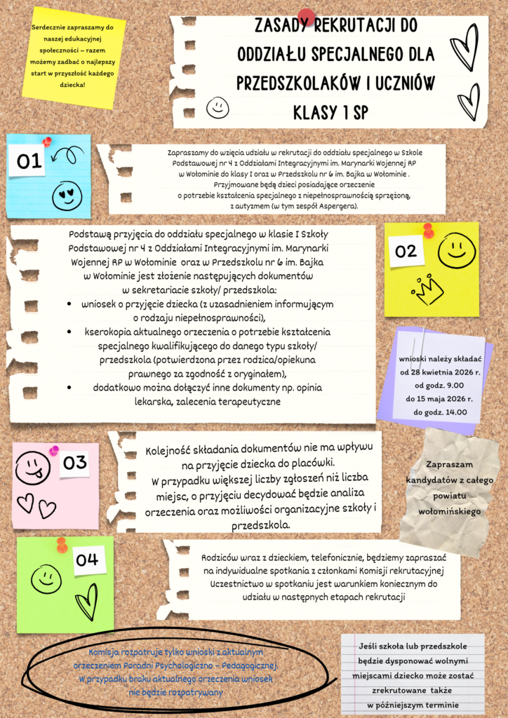 Zasady naboru do oddziału specjalnego na rok szkolny 2026/2027