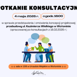 Zaproszenie na spotkanie konsultacyjne dla mieszkańców ul. Kazimierza Wielkiego