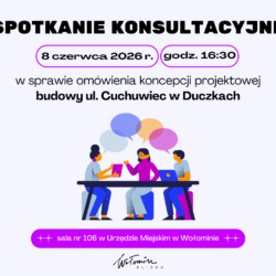 Spotkanie konsultacyjne w sprawie koncepcji projektowej budowy ul. Cuchuwiec w Duczkach