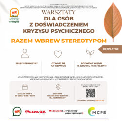 Bezpłatne warsztaty dla osób z doświadczeniem kryzysu psychicznego