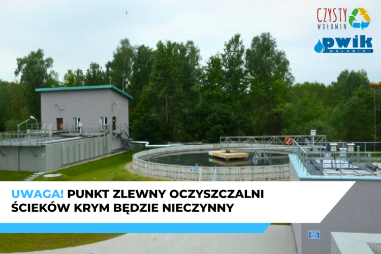 Punkt zlewny na&nbsp;Oczyszczalni Ściek&oacute;w Krym nieczynny w dniu 22 września do godz. 14:30